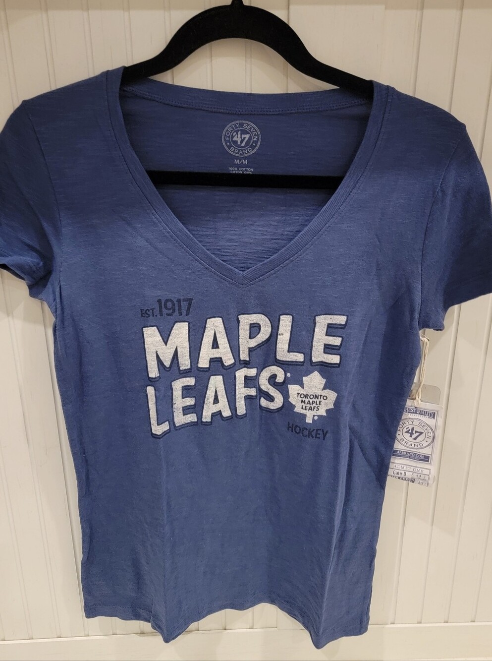'47 Women's Toronto Maple Leafs Navy V-Neck Tee